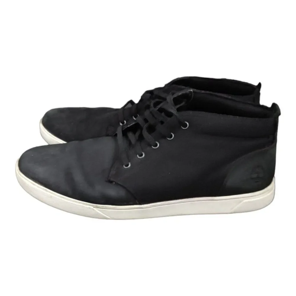 Timberland chukka boots sneakers Men's Size 12 Black canvas leather Groveton
